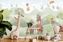 Fototapeta: Polana z sarenkami i lisami