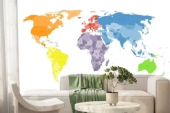 Fototapeta: Polityczna mapa świata na białym tle.