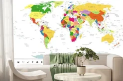 Fototapeta: Polityczna mapa świata z ikon nawigacji