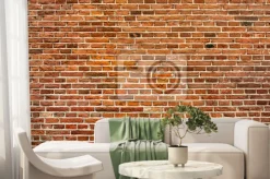 Fototapeta: Pomarańczowo-czerwona ceglana ściana