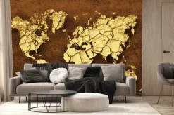 Fototapeta: Popękana mapa świata