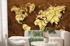 Fototapeta: Popękana mapa świata