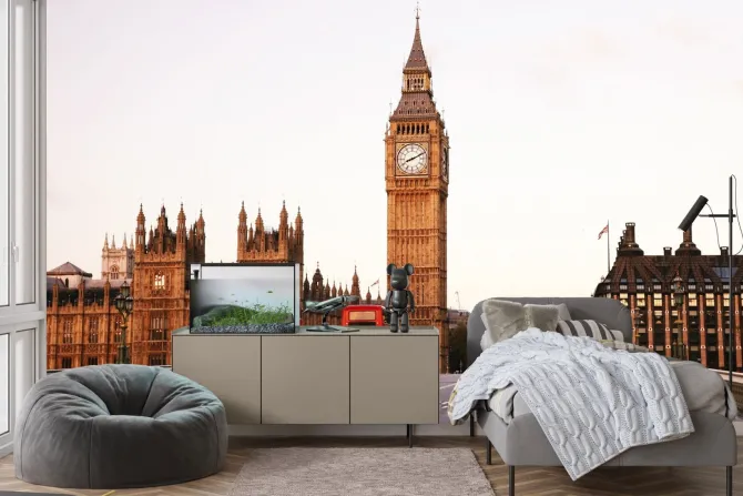 Fototapeta: Poranny krajobraz londynu z big benem