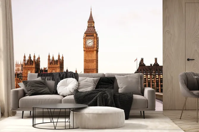 Fototapeta: Poranny krajobraz londynu z big benem