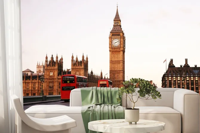 Fototapeta: Poranny krajobraz londynu z big benem