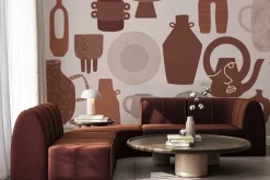 Fototapeta: Porcelanowe dzbanki z talerzami i kubkami