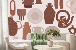 Fototapeta: Porcelanowe dzbanki z talerzami i kubkami