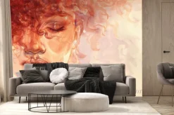 Fototapeta: Portret afroamerykanki malowany akwarelą