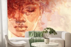 Fototapeta: Portret afroamerykanki malowany akwarelą