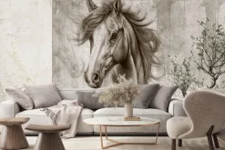 Fototapeta: Portret głowy konia na ścianie