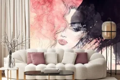 Fototapeta: Portret kobiety w stylu akwareli