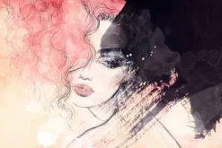 Fototapeta: Portret kobiety w stylu akwareli