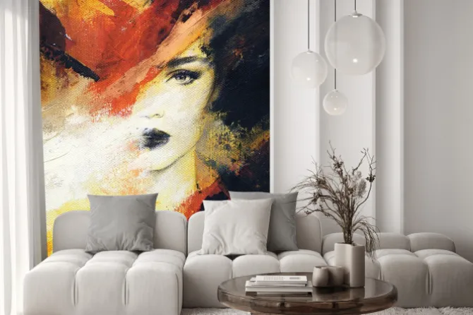 Fototapeta: Portret kobiety w stylu oleju na płótnie