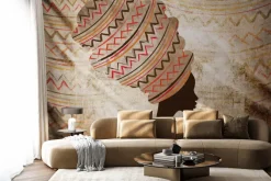 Fototapeta: Portret kobiety z afrykańskim nakryciem głowy