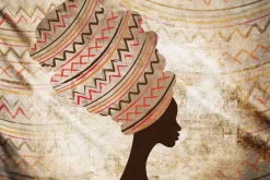 Fototapeta: Portret kobiety z afrykańskim nakryciem głowy