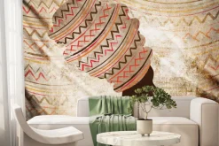 Fototapeta: Portret kobiety z afrykańskim nakryciem głowy