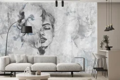 Fototapeta: Portret kobiety w artystycznym stylu z kwiatami