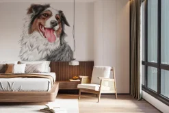 Fototapeta: Portret uśmiechniętego psa owczarka