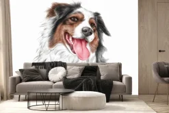 Fototapeta: Portret uśmiechniętego psa owczarka