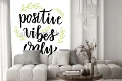 Fototapeta: Positive vibes only. hand lettering calligraphy. inspirational