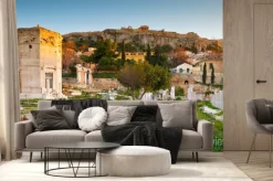 Fototapeta: Pozostałości rzymskiego agora i akropol w atenach, grecja.