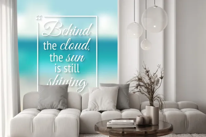 Fototapeta: Pozytywna inspiracja cytat plakat niewyraźne tło