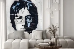 Fototapeta: Prague, republika czeska - 29 kwietnia 2016: mur lennon, portret.