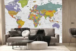 Fototapeta: Projekcja mapy świata millera