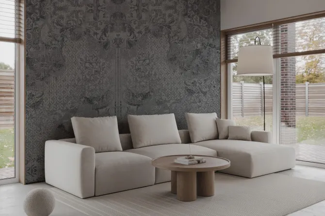 Fototapeta: Prowansalski wzór w kolorach szarości