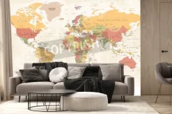 Fototapeta: Przedstawienie retro mapy świata