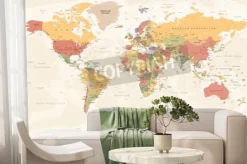 Fototapeta: Przedstawienie retro mapy świata