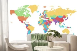 Fototapeta: Przerywana mapa świata sześciokątnych kropek