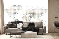 Fototapeta: Przerywana mapa świata kwadratowych kropek