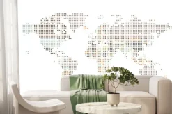 Fototapeta: Przerywana mapa świata kwadratowych kropek
