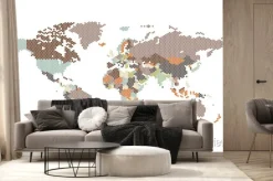 Fototapeta: Przerywana mapa świata sześciokątnych kropek