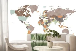 Fototapeta: Przerywana mapa świata sześciokątnych kropek