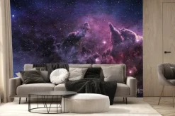 Fototapeta: Przestrzeń galaktyczna z mgławicą i pyłem kosmicznym