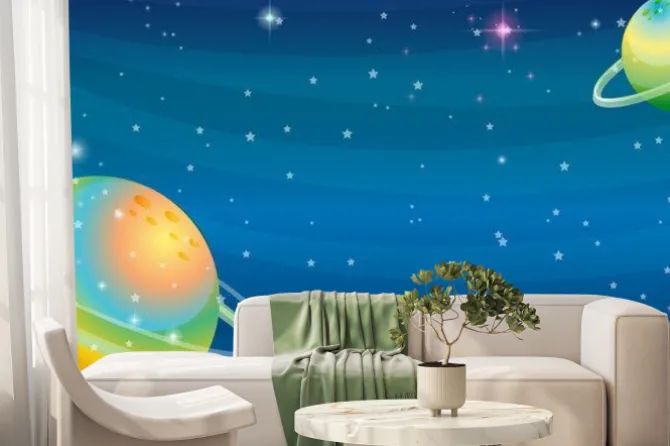 Fototapeta: Przestrzeń sceny z dwóch planet