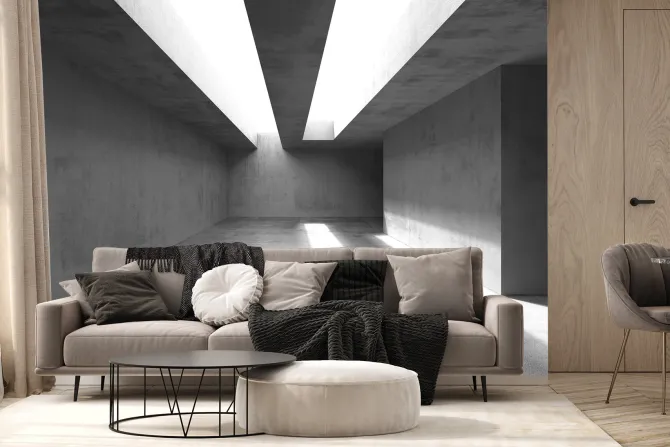 Fototapeta: Przestrzeń w betonowej architekturze