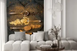 Fototapeta: Przyprawy do christmas gingerbread cookies w łyżki