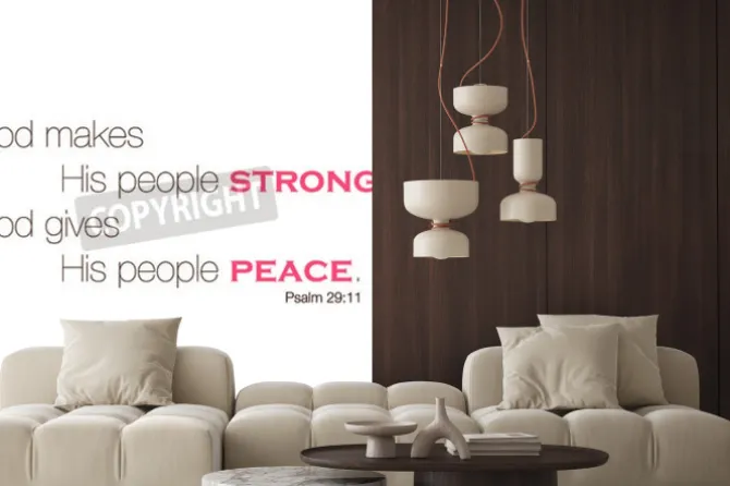 Fototapeta: Psalm 29:11 inspirująca typografia