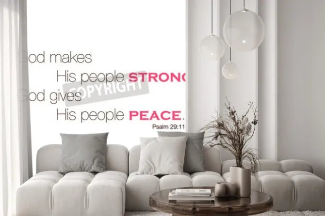 Fototapeta: Psalm 29:11 inspirująca typografia