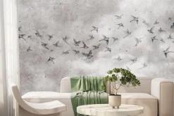 Fototapeta: Ptaki na betonowym tle w stylu loft