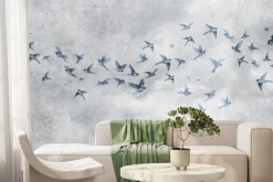 Fototapeta: Ptaki na betonowym tle w stylu loft