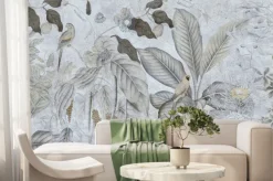 Fototapeta: Ptaki na egzotycznych liściach