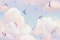 Fototapeta: Ptaki na tle pastelowych chmur