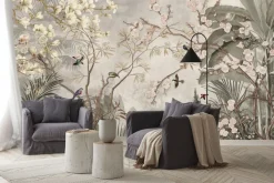 Fototapeta: Ptaki wśród tropikalnej dżungli i egzotycznych liści