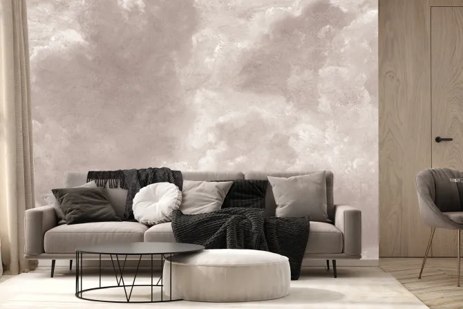 Fototapeta: Puszyste chmury w monochromatycznych kolorach