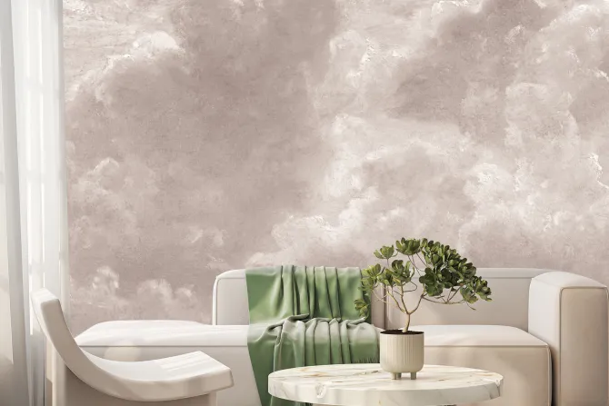 Fototapeta: Puszyste chmury w monochromatycznych kolorach