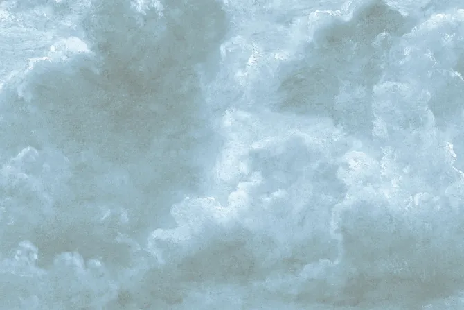 Fototapeta: Puszyste chmury w monochromatycznych kolorach